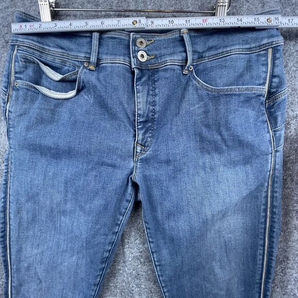 Salsa Jeans Womens 33W Push In Secret Stretch Taper Cropped Faux Zipper Side - Picture 5 of 9